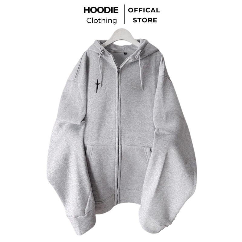 Áo Khoác Nỉ Bông Nam, Nữ Basic Unisex Nỉ From Rộng Màu Đen HDCT630