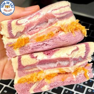 Combo 6 bánh sandwich tam giác lúa mạch chà bông khoai mỡ, chà bông bơ b103 - ăn vặt beegin