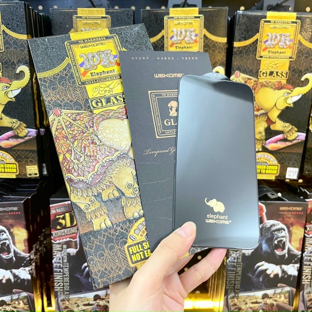 Kính cường lực iPhone 6D Wekome cao cấp dán màn hình cho iphone 8 plus x xmax 11 12 13 14 15 pro max