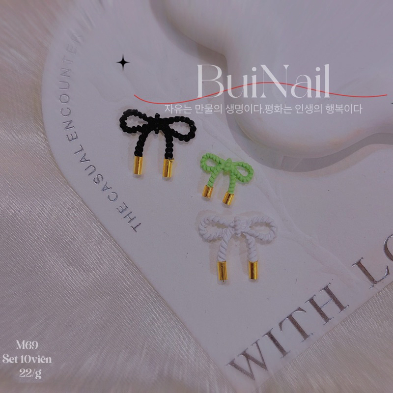 CHARM NƠ TREND 3 MÀU M69 SET 10 VIÊN MIX