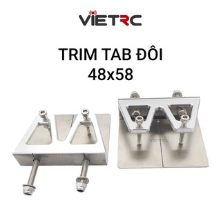 Trim tab đôi nhôm CNC 48x58mm ráp tàu/cano điều khiển từ xa