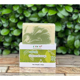 Xà bông thiên nhiên, xà bông dừa hương chanh sả, handmade soap 100g - xà phòng thiên nhiên