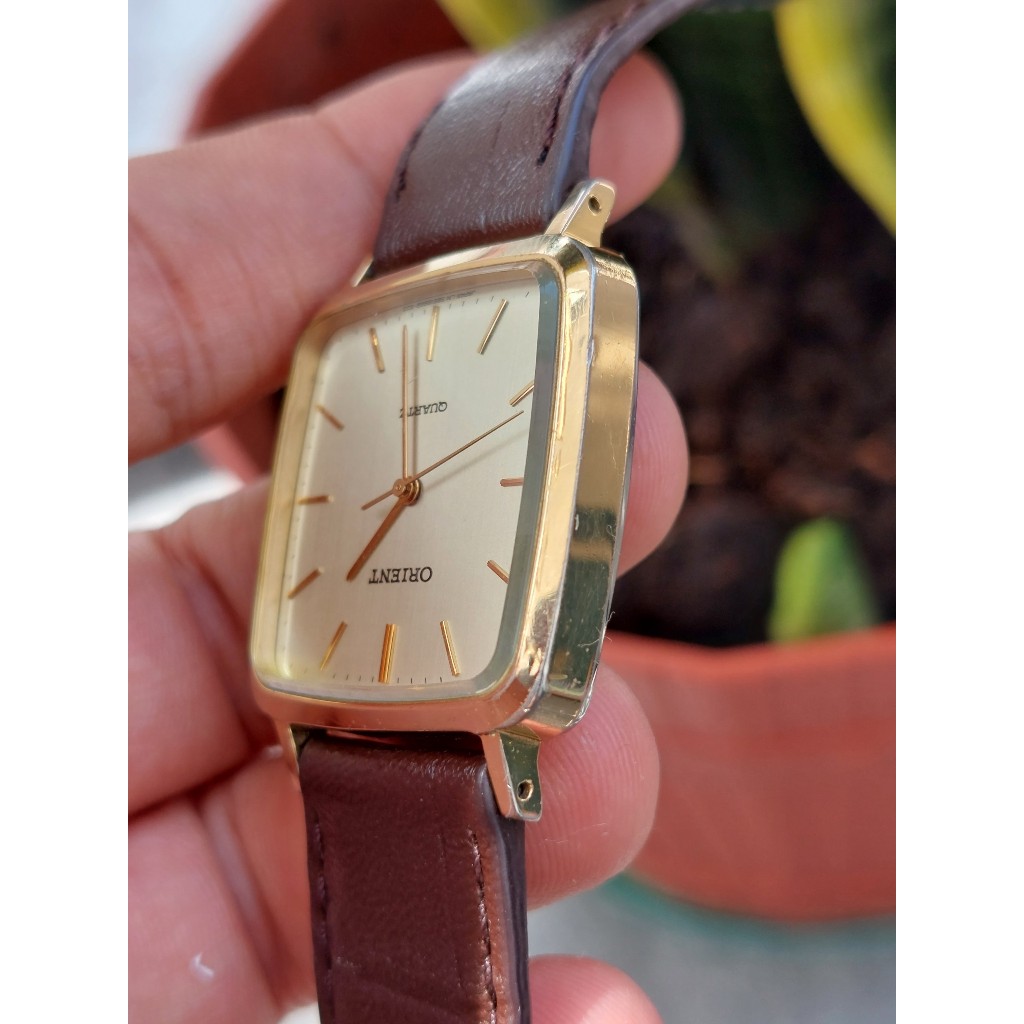 Đồng hồ nam Orient mặt tank chạy pin hàng Si