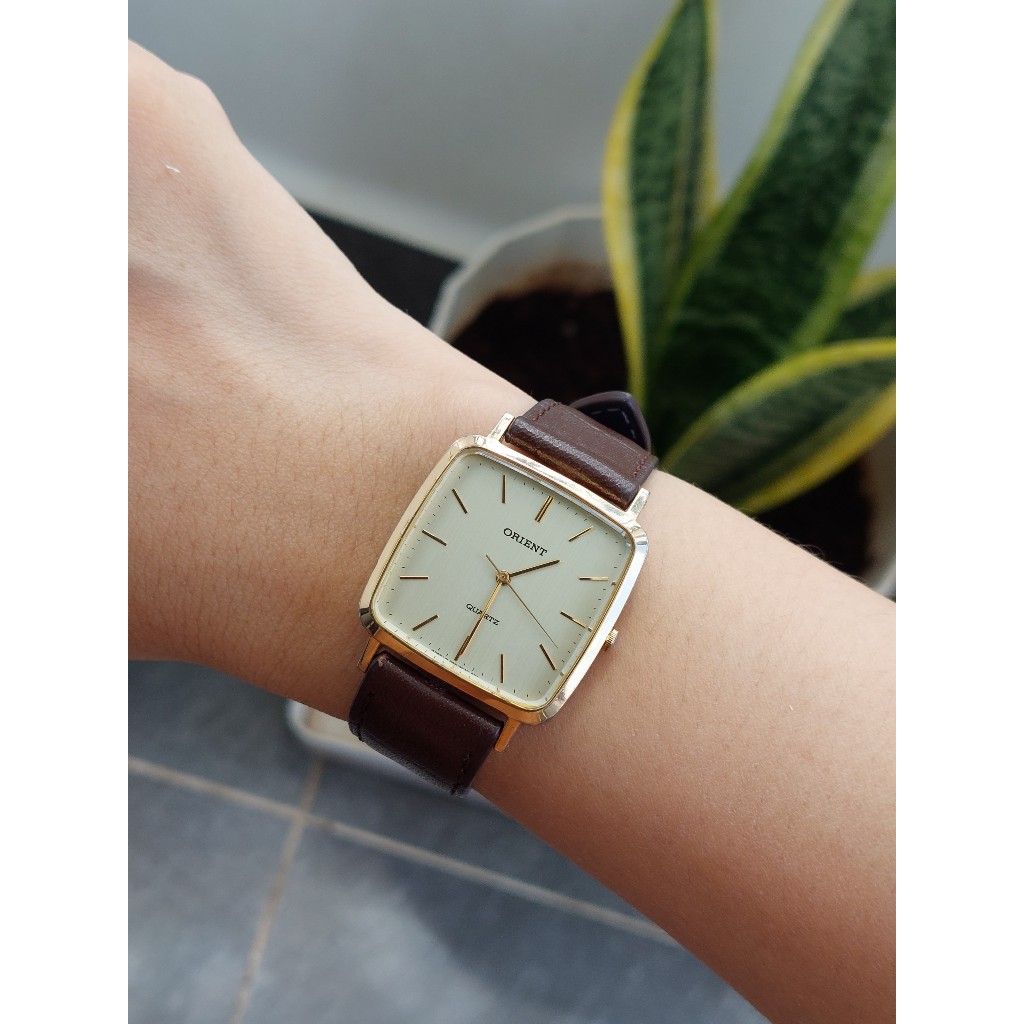 Đồng hồ nam Orient mặt tank chạy pin hàng Si