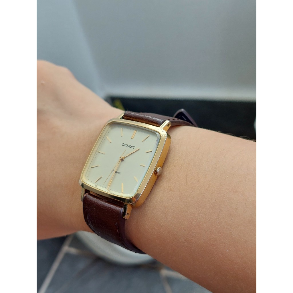 Đồng hồ nam Orient mặt tank chạy pin hàng Si