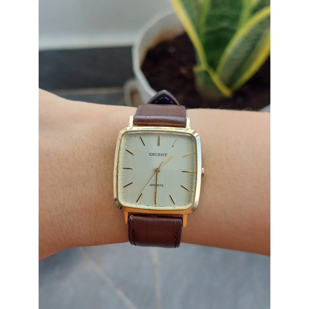 Đồng hồ nam Orient mặt tank chạy pin hàng Si