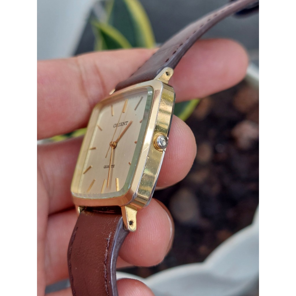 Đồng hồ nam Orient mặt tank chạy pin hàng Si