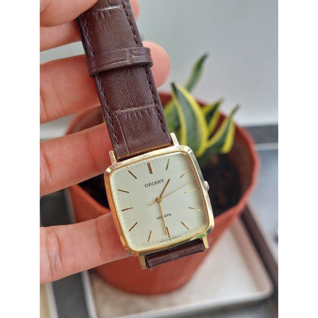 Đồng hồ nam Orient mặt tank chạy pin hàng Si