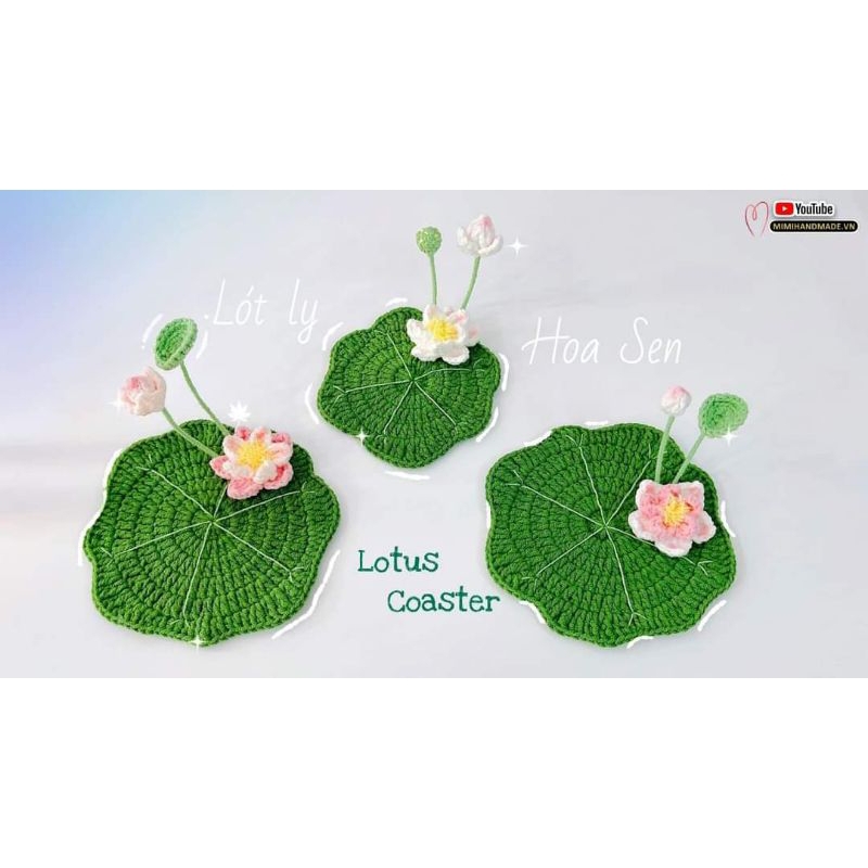 Lót ly hoa sen handmade len