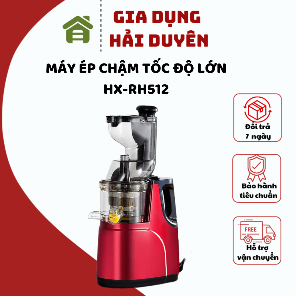 Máy ép chậm Hongxin RH512 mẫu mới nhất năm 2023 ép trai cây nguyên quả công suất 150W Bảo hành 12 tháng