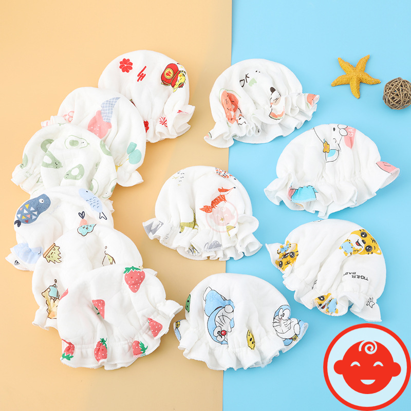Mũ sơ sinh cotton tai bèo nỉ co dãn cho bé M02