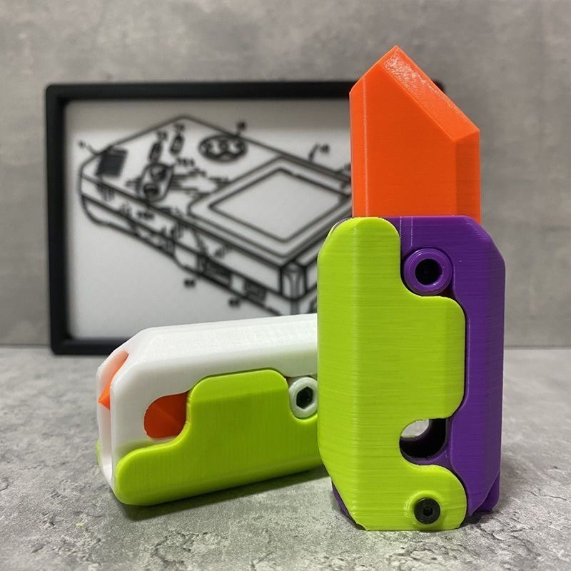Đồ chơi giải nén trọng lực dao cà rốt đồ chơi đẩy thẻ đồ chơi nhỏ in 3d dao trọng lực trẻ em ủng hộ bữa tiệc sinh nhật