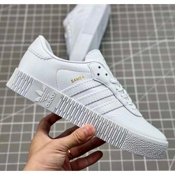 Giày Adidas Samba Rose White Gum Đế Nâu Cao 3cm, Giày Samba Rose Nam nữ mẫu mới hot trend Full Box Bill