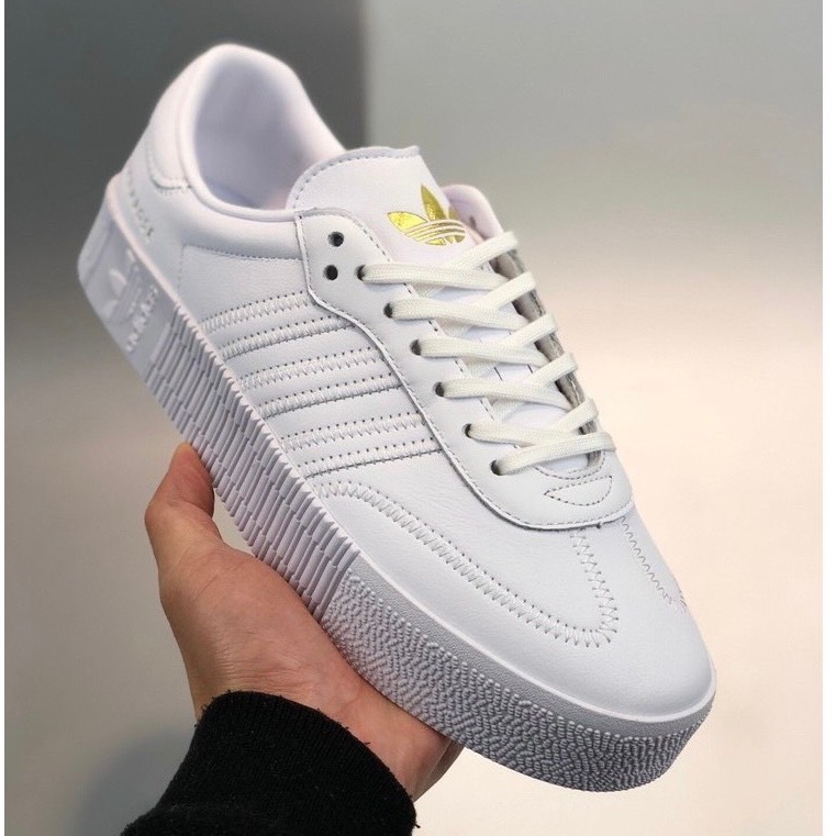 Giày Adidas Samba Rose White Gum Đế Nâu Cao 3cm, Giày Samba Rose Nam nữ mẫu mới hot trend Full Box Bill