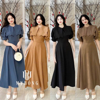 Đầm công sở , đi tiệc cổ bèo tay bồng sang chảnh