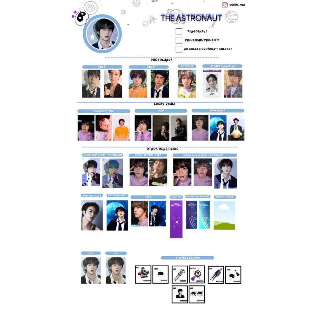 Card solo thành viên BTS - thẻ bo góc chính hãng