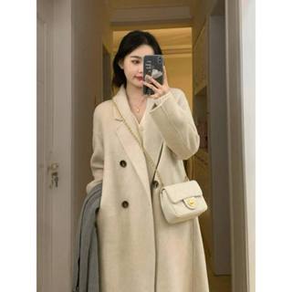 [Sẵn] Áo Khoác Dạ Nữ Dáng Dài Qua Gối Áo Khoác Nữ Form Rộng Cổ Vest Kiểu Hàn Quốc Áo Khoác Nữ Thu Đông AD2308