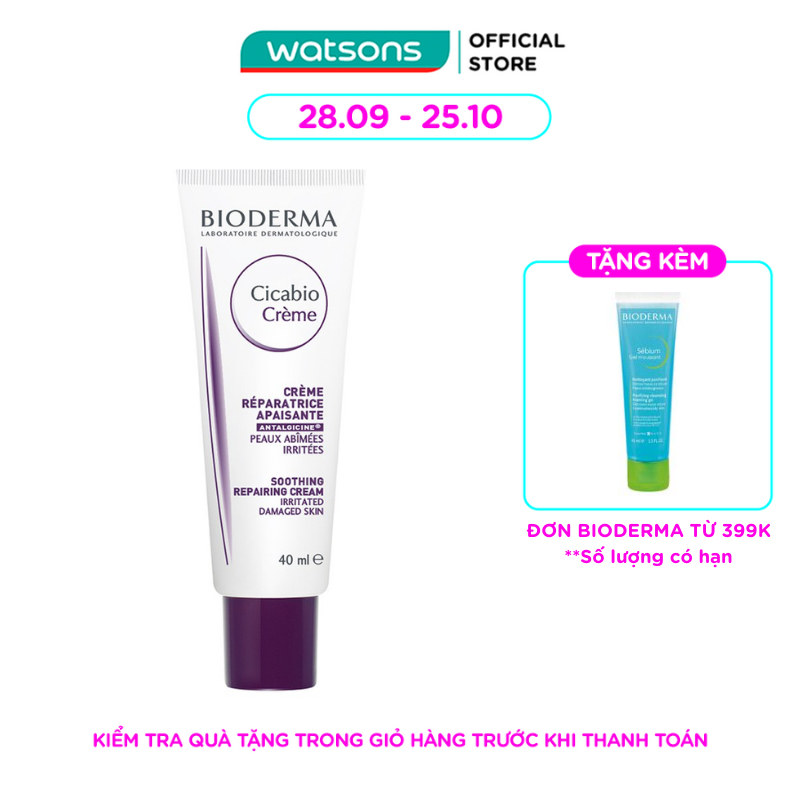 Kem Bioderma Cicabio Làm Lành Phục Hồi Da Kích Ứng Do Tổn Thương 40ml