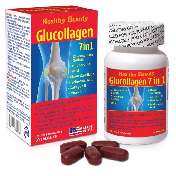 VIÊN UỐNG GLUCOLLAGEN 7IN1 -Thoái Hóa Khớp, Cột Sống hộp 60 viên và hộp 30 viên,Giúp tái tạo và nuôi dưỡng mô sụn