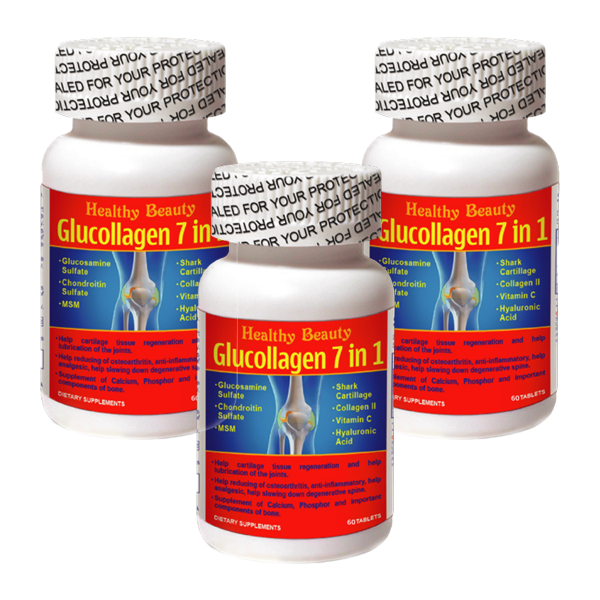 VIÊN UỐNG GLUCOLLAGEN 7IN1 -Thoái Hóa Khớp, Cột Sống hộp 60 viên và hộp 30 viên,Giúp tái tạo và nuôi dưỡng mô sụn