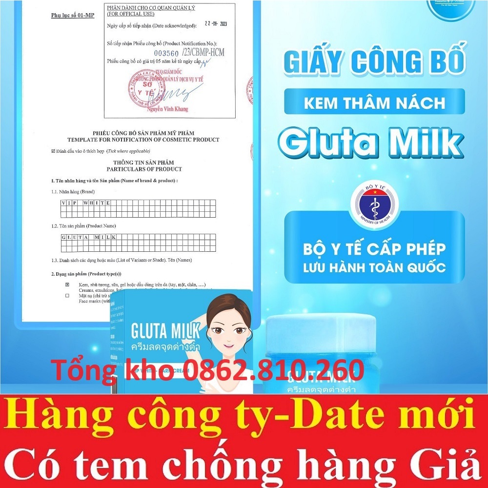 Kem thâm nách Gluta Milk thái lan  Chính Hãng