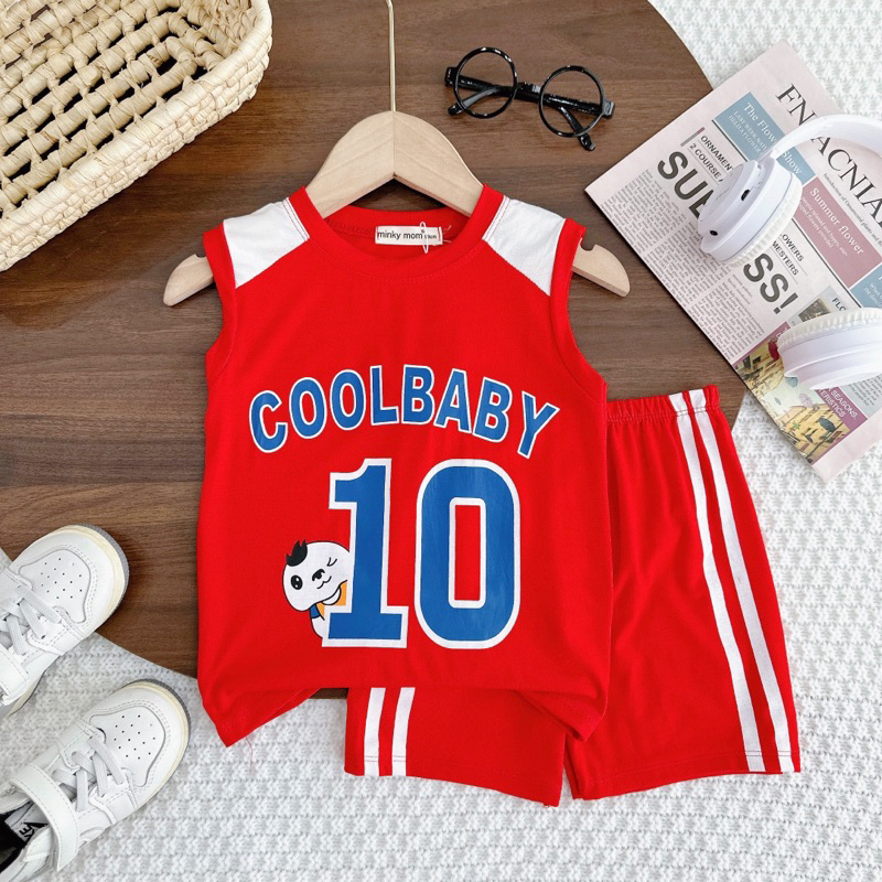 Size 8-26kg BỘ BA LỖ SỐ THUN LẠNH THỂ THAO CHO BÉ