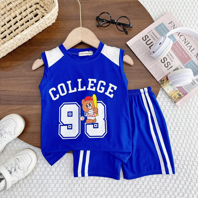 Size 8-26kg BỘ BA LỖ SỐ THUN LẠNH THỂ THAO CHO BÉ