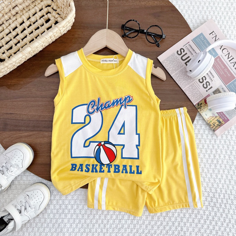 Size 8-26kg BỘ BA LỖ SỐ THUN LẠNH THỂ THAO CHO BÉ