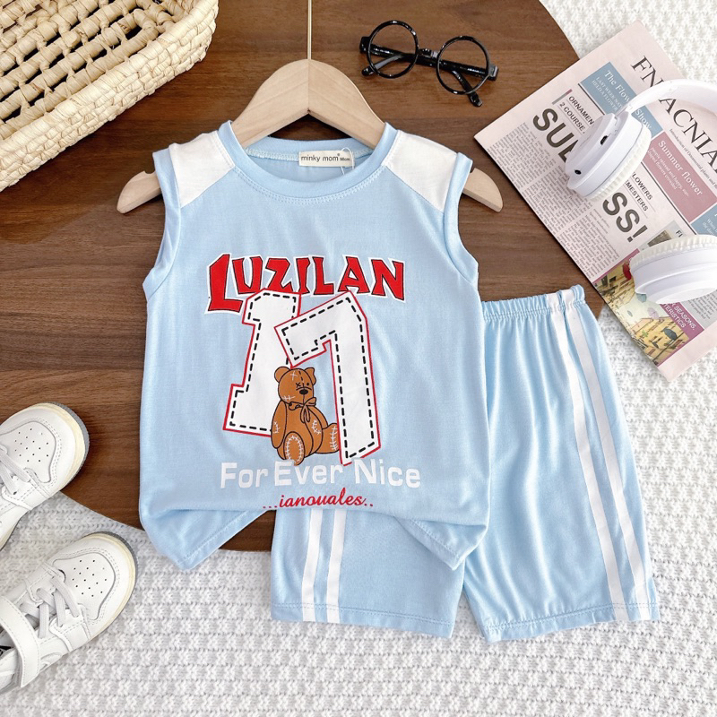 Size 8-26kg BỘ BA LỖ SỐ THUN LẠNH THỂ THAO CHO BÉ