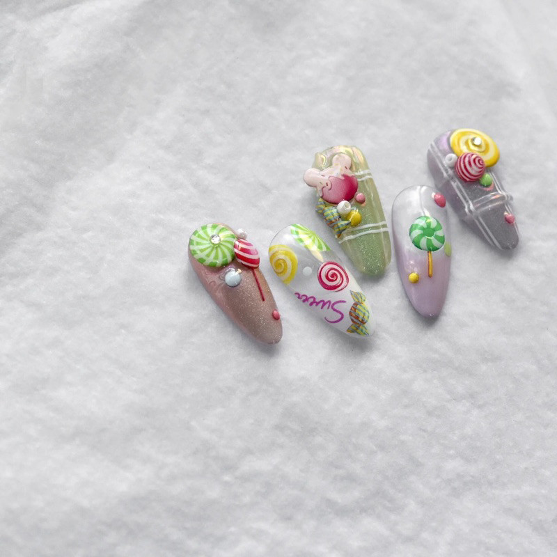 Sticker dán móng tay nail sticker lụa cao cấp TOMONI mẫu dán nổi phong cách Nhật Hàn