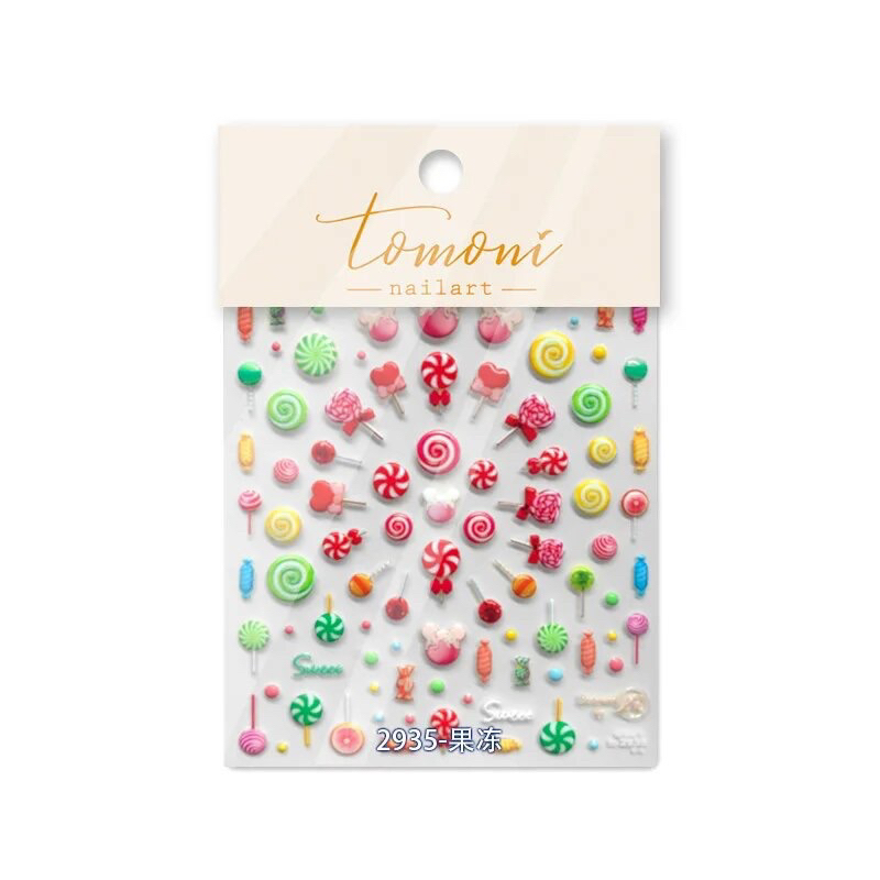 Sticker dán móng tay nail sticker lụa cao cấp TOMONI mẫu dán nổi phong cách Nhật Hàn