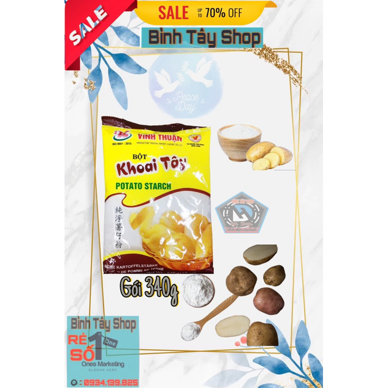 Tinh bột Khoai Tây 340Gr nguyên chất 100% Hàng Chính Hãng