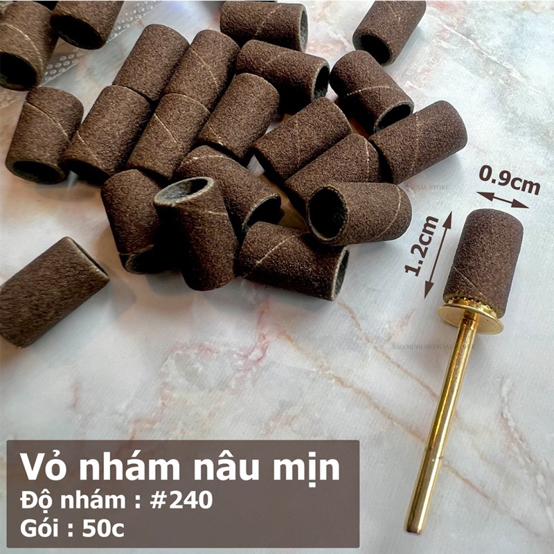 Set 50c đầu nhám nail - Vỏ đầu mài nhám mịn , siêu sần - Đầu giấy mài nhám mịn, nhám bọc đầu mài giá rẻ
