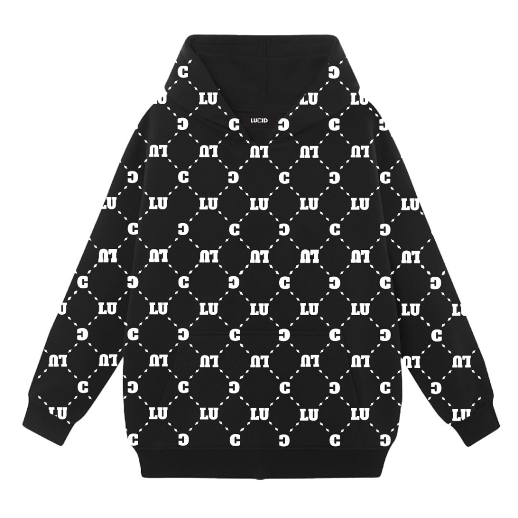 Áo Hoodie Local Brand Unisex LUCID MONOGRAM Nam Nữ Nỉ Bông Mũ 2 Lớp