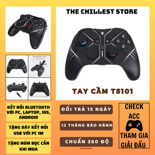 Tay cầm chơi game Fifa Online 4 TS101, Tay cầm chơi game Bluetooth có dây và không dây, kết nối PC/Laptop/Điện thoại/PS4