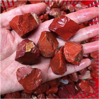 Đá ngọc bích đỏ dạng thô đá thanh tẩy tự nhiên phụ kiện làm vòng đeo trang sức trang trí decor