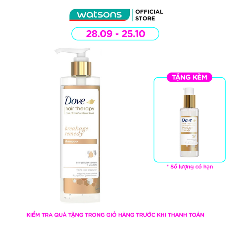 Dầu Gội Dove Phục Hồi Ngăn Tóc Gãy Rụng Breakage Remedy Shampoo 380ml