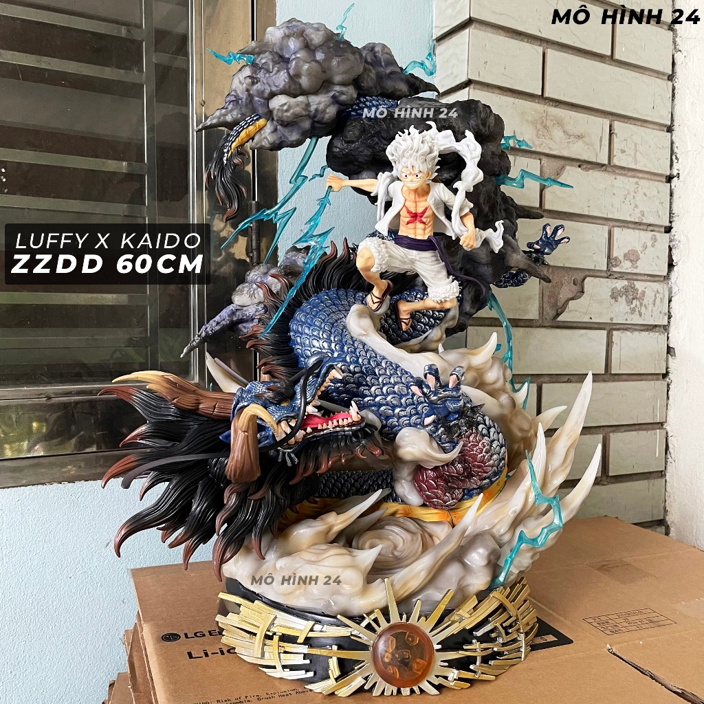 Mô hình nhân vật Luffy X Kaido ZZDD 60cm size siêu to có đèn led figure one piece luffy vs kaido chiến đấu rồng