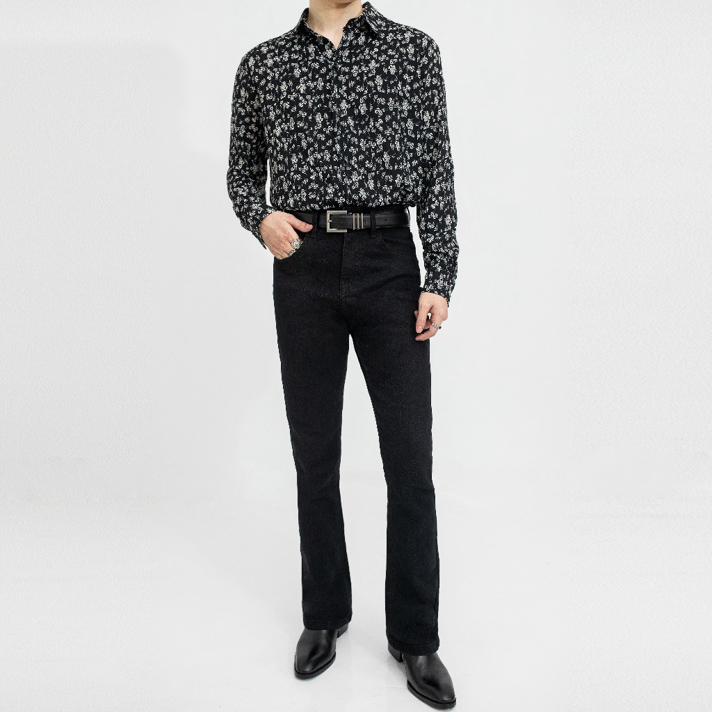 Quần Jeans Nam Ống Loe Co Dãn LA CIAN Flare Jeans BLACK