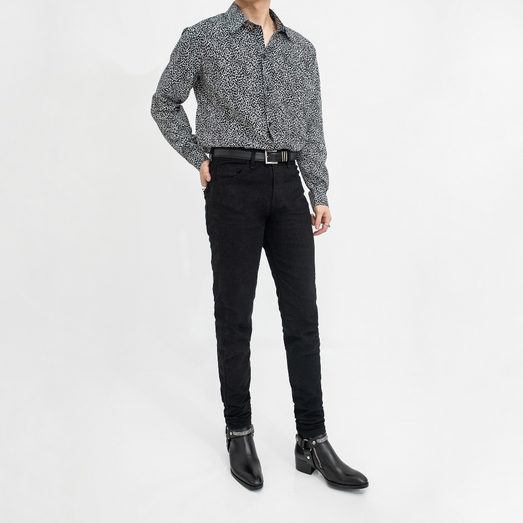 Quần Jeans Nam Đen Trơn Co Dãn LA CIAN Skinny Jeans BLACK