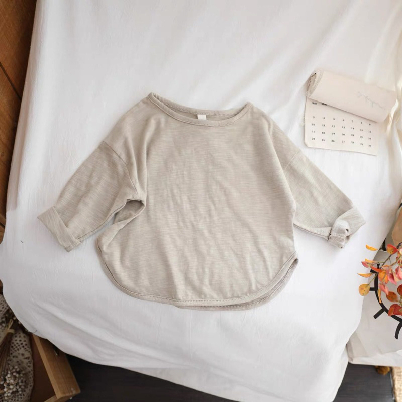 Áo dài tay kiểu dáng Hàn Quốc mặc mùa thu đông chất Cotton XƯỢC cho bé từ 8-22kg