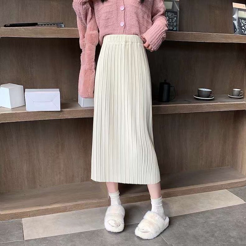 Chân váy dạ ly nhí dáng chữ A new 2023 hàng quảng Châu