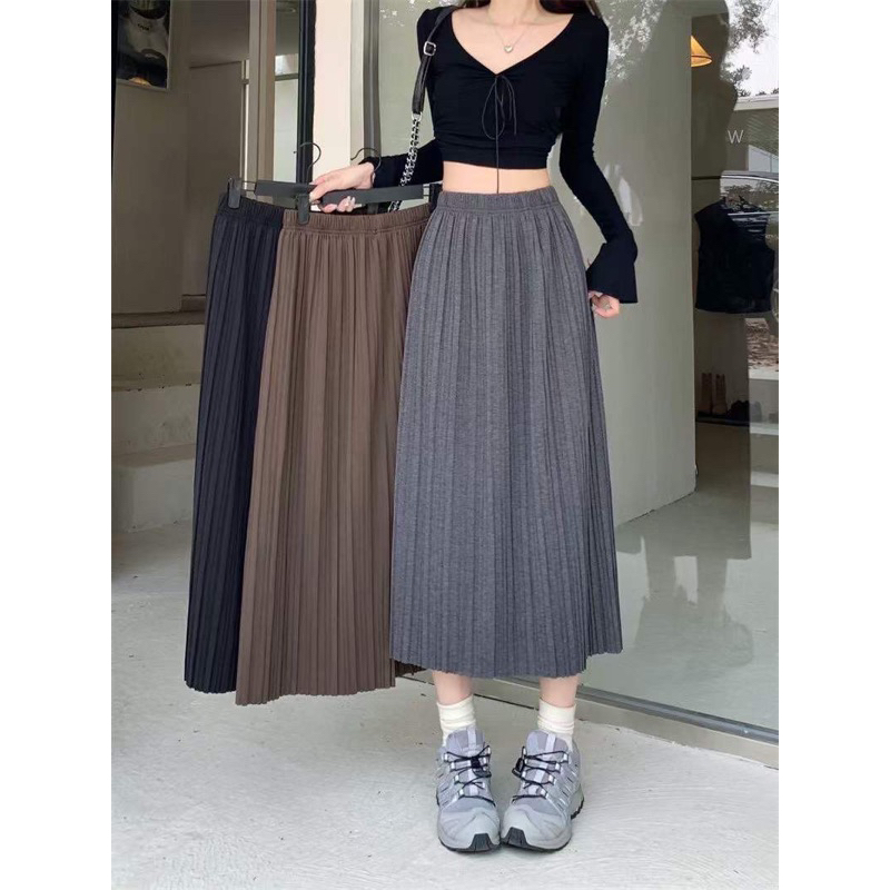 Chân váy dạ ly nhí dáng chữ A new 2023 hàng quảng Châu