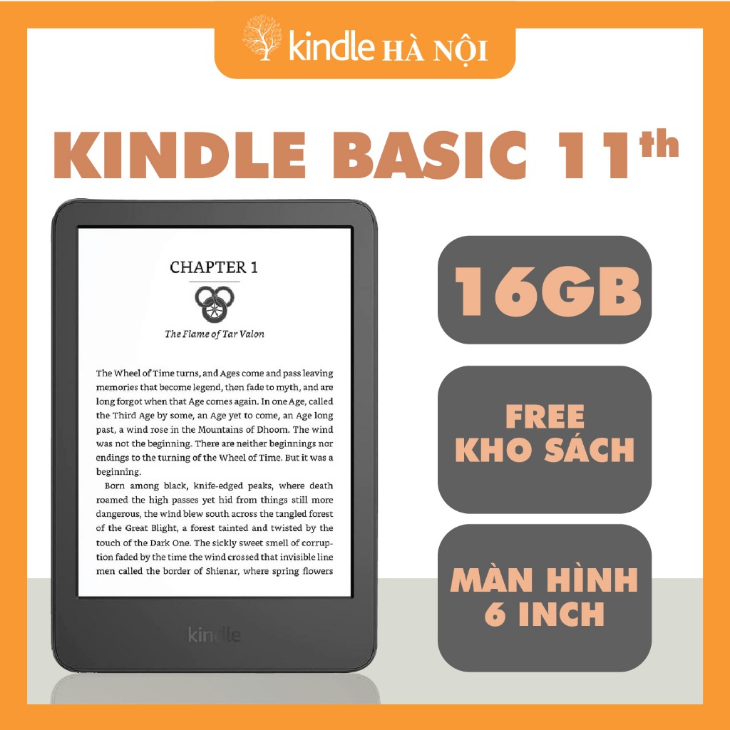 Máy đọc sách Kindle 10th, Kindle 2022 (11th) - All new kindle 10th/11th có đèn nền, màn hình 6’’ 300PPI,, 4/8/16GB