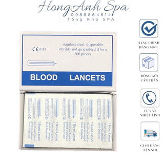 Hộp 200 Chiếc Kim Nặn Mụn chích máu Chính Hãng Blood Lancets
