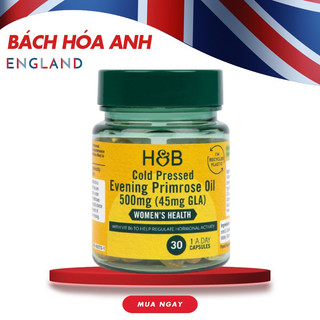 [HÀNG CHUẨN ANH] Tinh dầu hoa anh thảo Holland Barrett Evening Primrose Oil 500mg đẹp da, cân bằng nội tiết tố 30 viên
