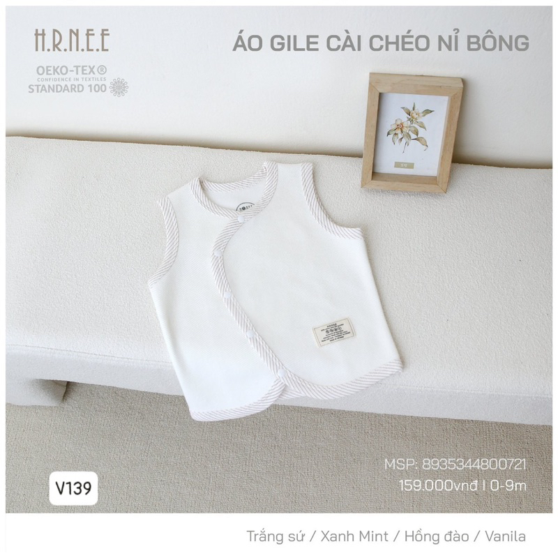 Áo gile cài chéo trần bông