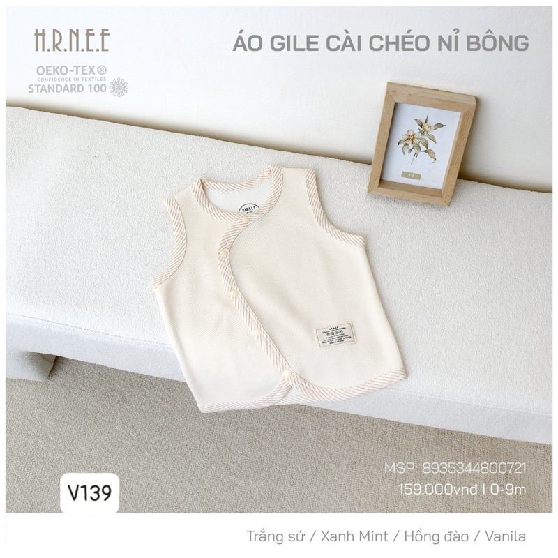 Áo gile cài chéo trần bông