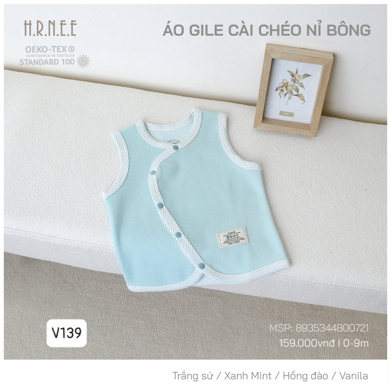 Áo gile cài chéo trần bông