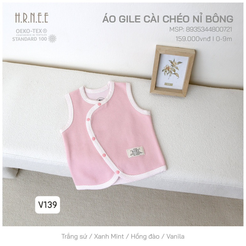 Áo gile cài chéo trần bông